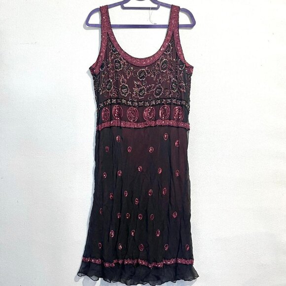 vintage silk fairy beaded tank top dress tag size 18 - Picture 4 of 8